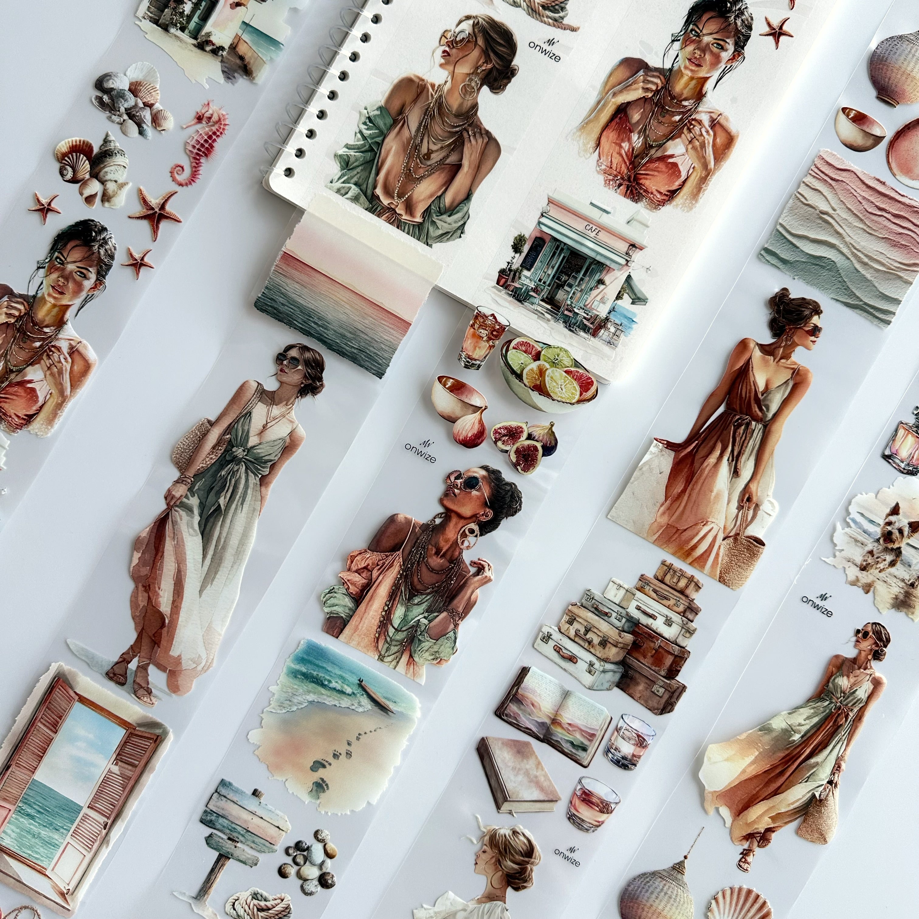 Coastal Blush | Seaside Romance & Coastal PET Tape | 7cm x 5m