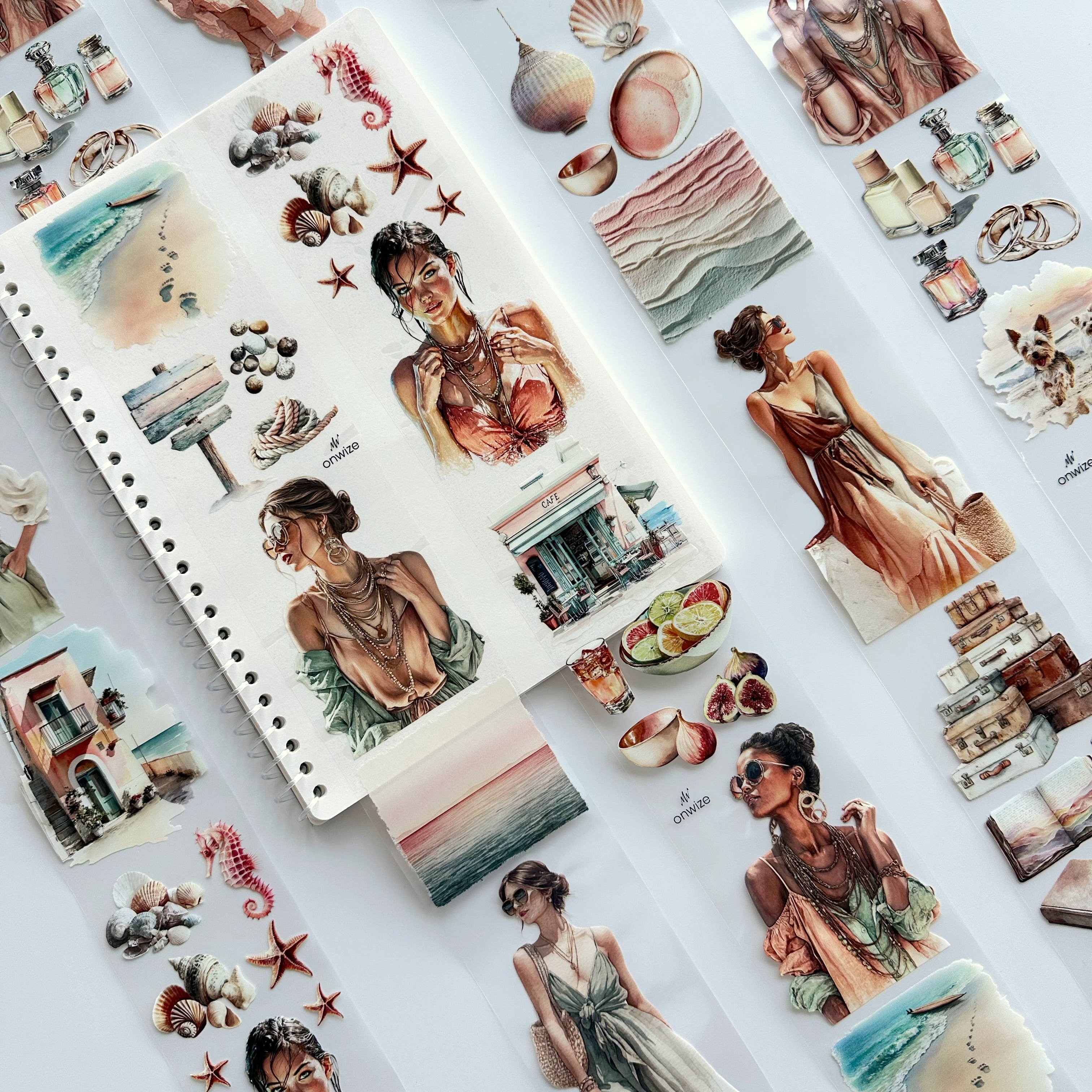 Coastal Blush | Seaside Romance & Coastal PET Tape | 7cm x 5m
