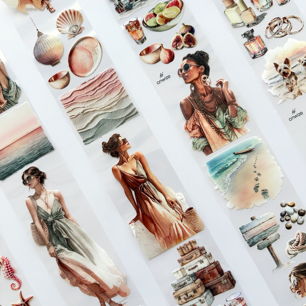 Coastal Blush | Seaside Romance & Coastal PET Tape | 7cm x 5m