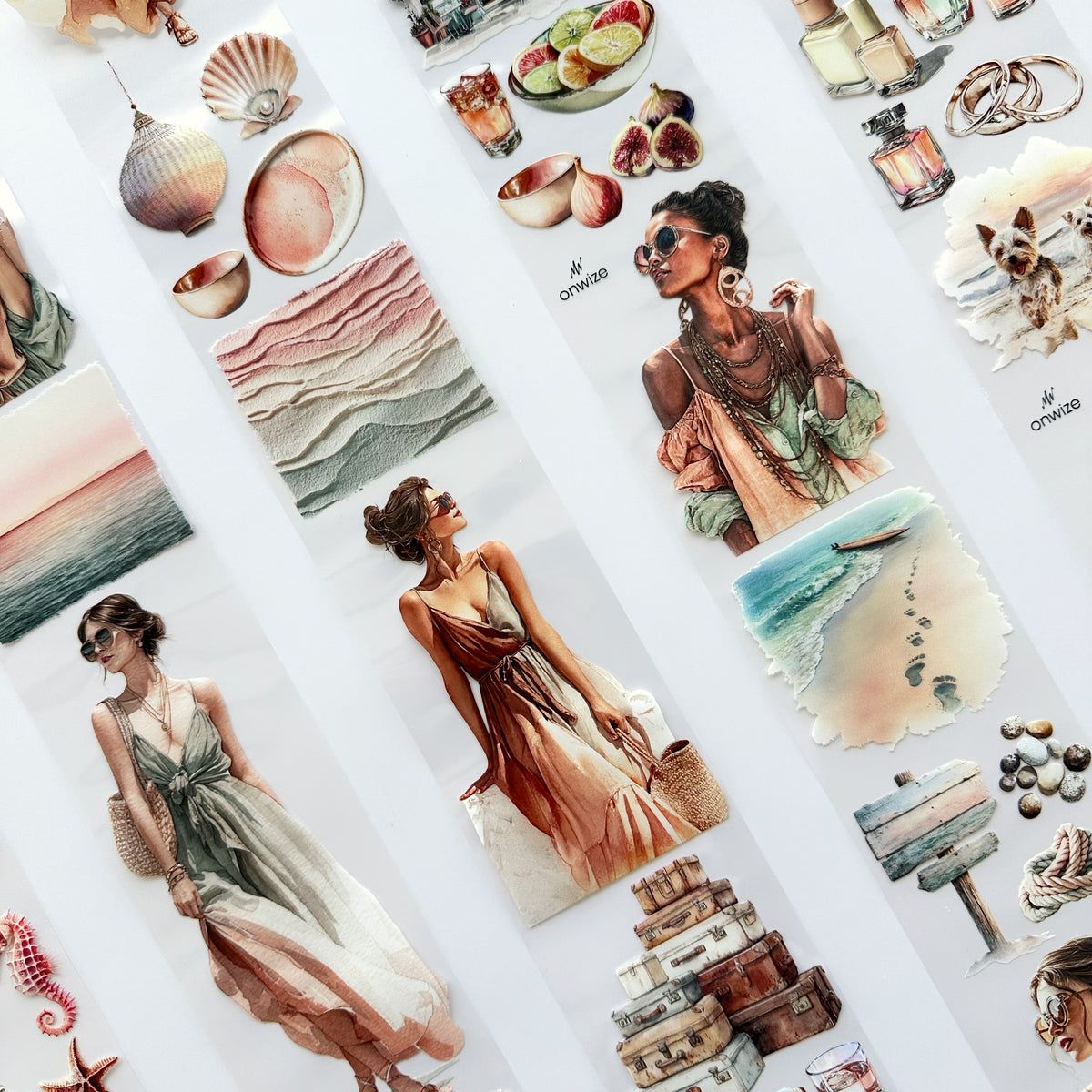 Coastal Blush | Seaside Romance & Coastal PET Tape | 7cm x 5m