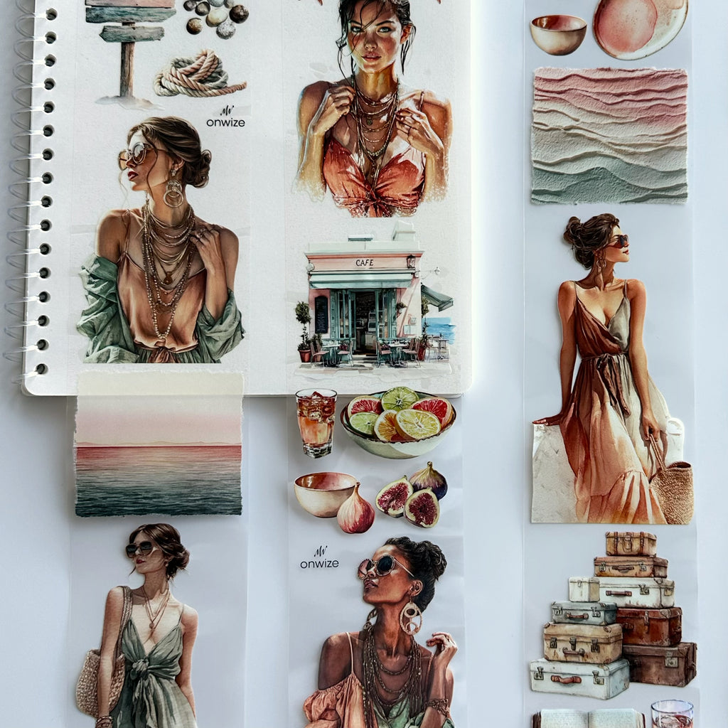 Coastal Blush | Seaside Romance & Coastal PET Tape | 7cm x 5m