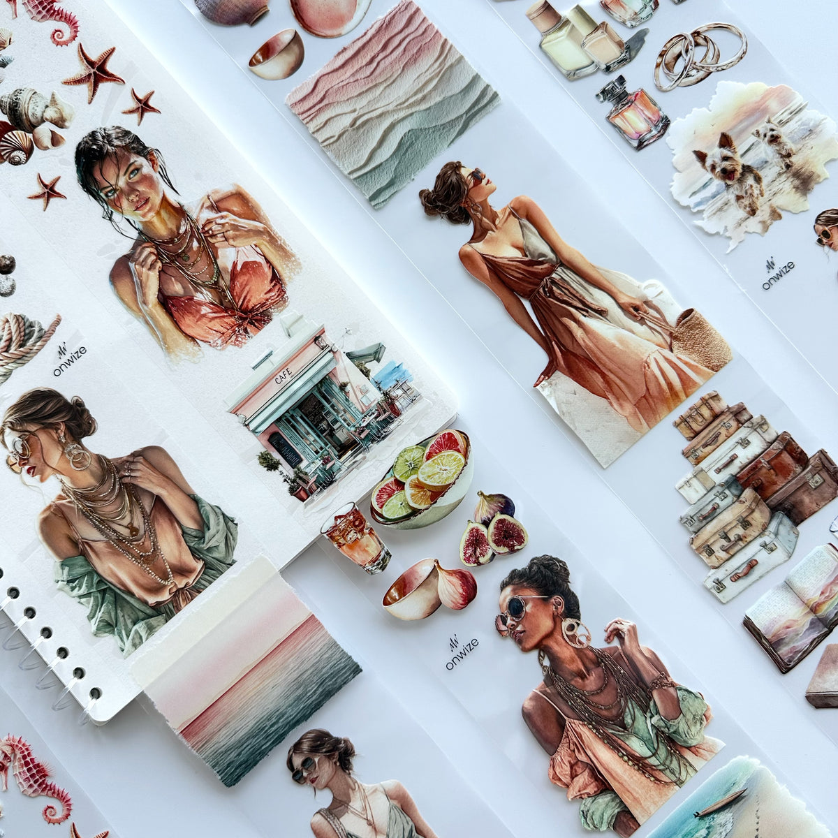 Coastal Blush | Seaside Romance & Coastal PET Tape | 7cm x 5m