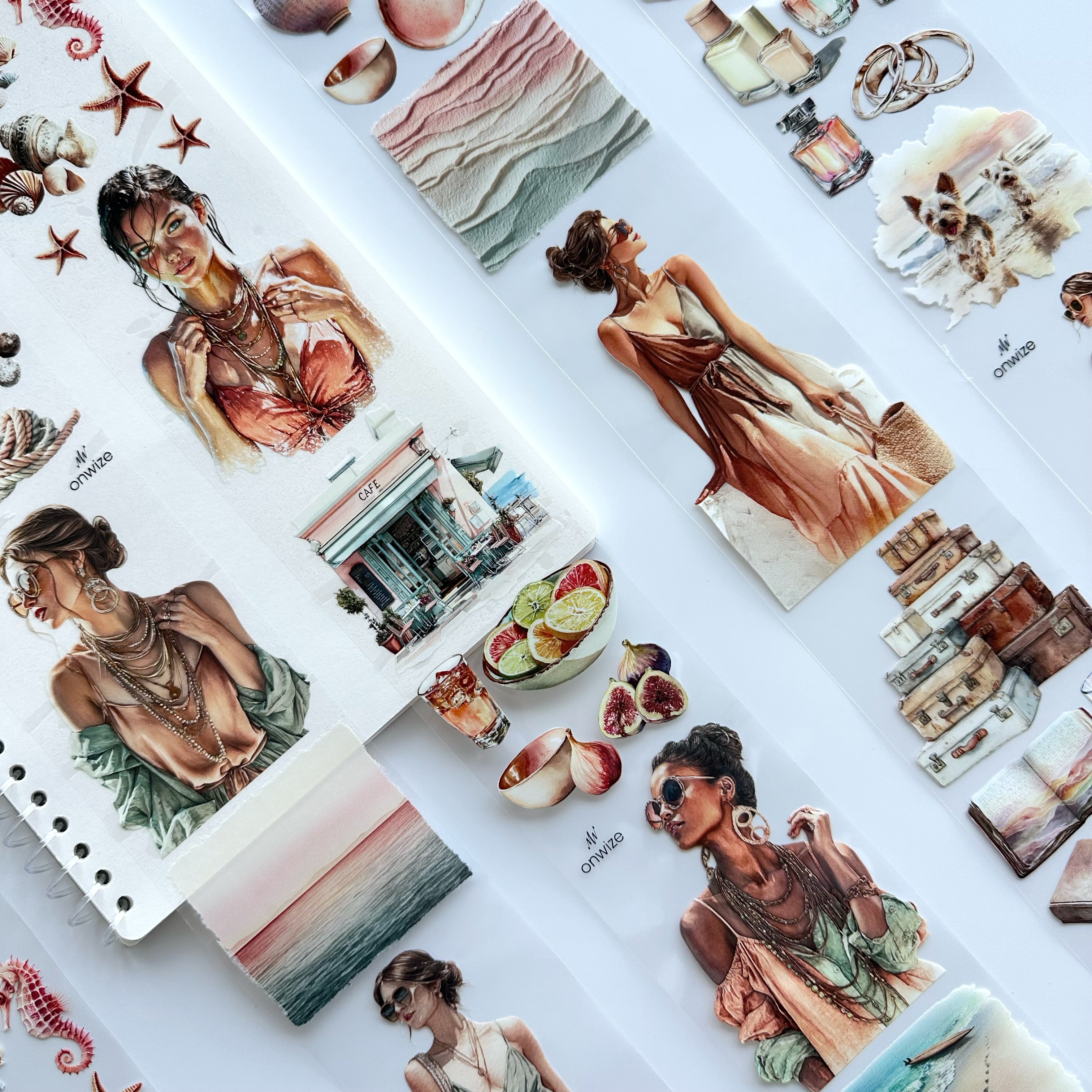 Coastal Blush | Seaside Romance & Coastal PET Tape | 7cm x 5m