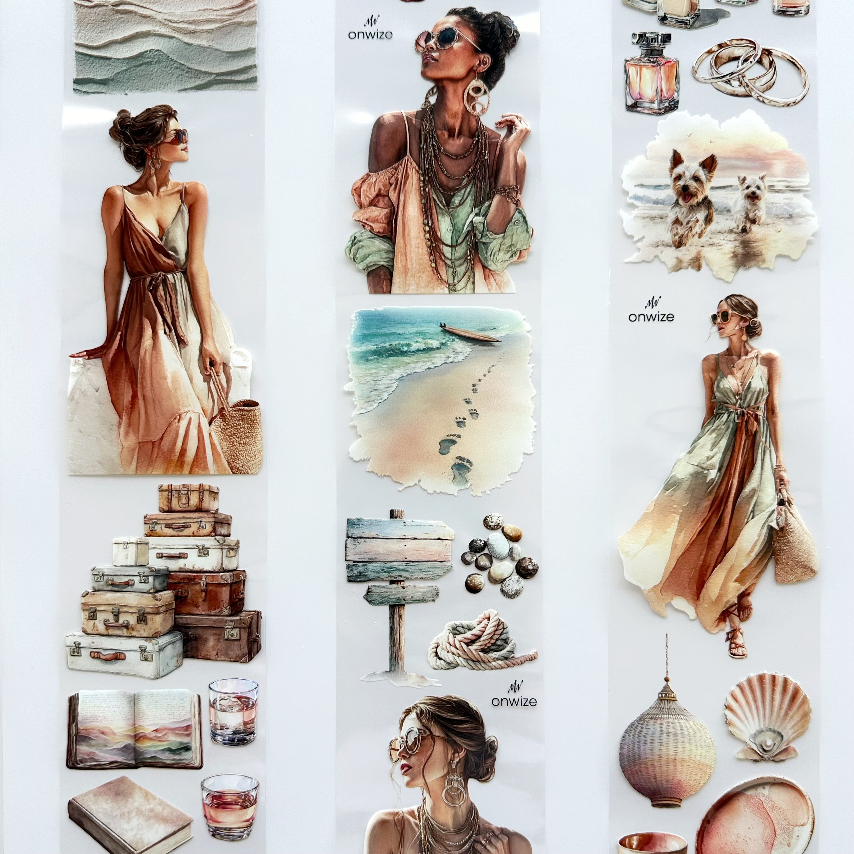 Coastal Blush | Seaside Romance & Coastal PET Tape | 7cm x 5m