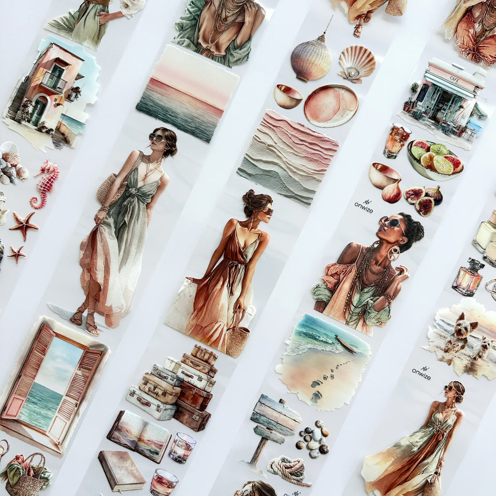 Coastal Blush | Seaside Romance & Coastal PET Tape | 7cm x 5m