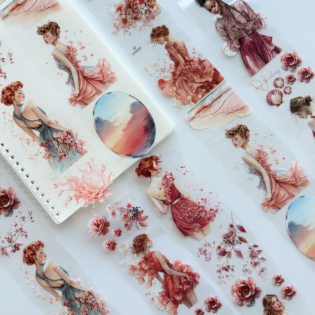 Petal Dreams | Romantic Floral Fashion PET Tape | 7cm x 5m