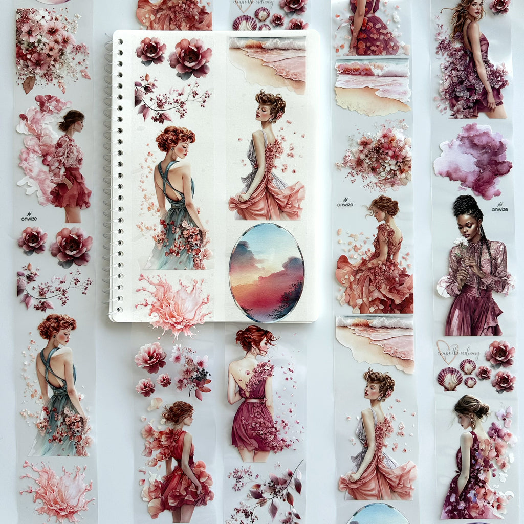 Petal Dreams | Romantic Floral Fashion PET Tape | 7cm x 5m