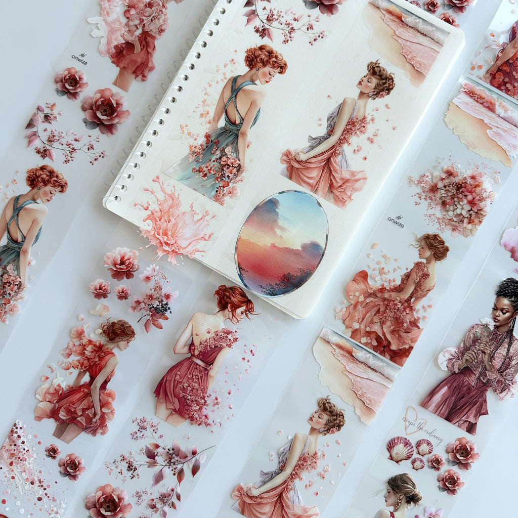 Petal Dreams | Romantic Floral Fashion PET Tape | 7cm x 5m