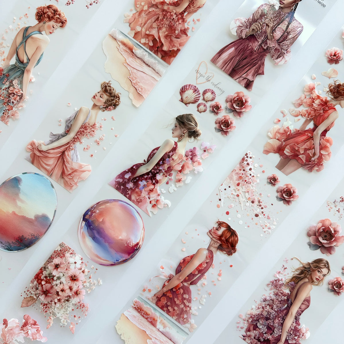 Petal Dreams | Romantic Floral Fashion PET Tape | 7cm x 5m