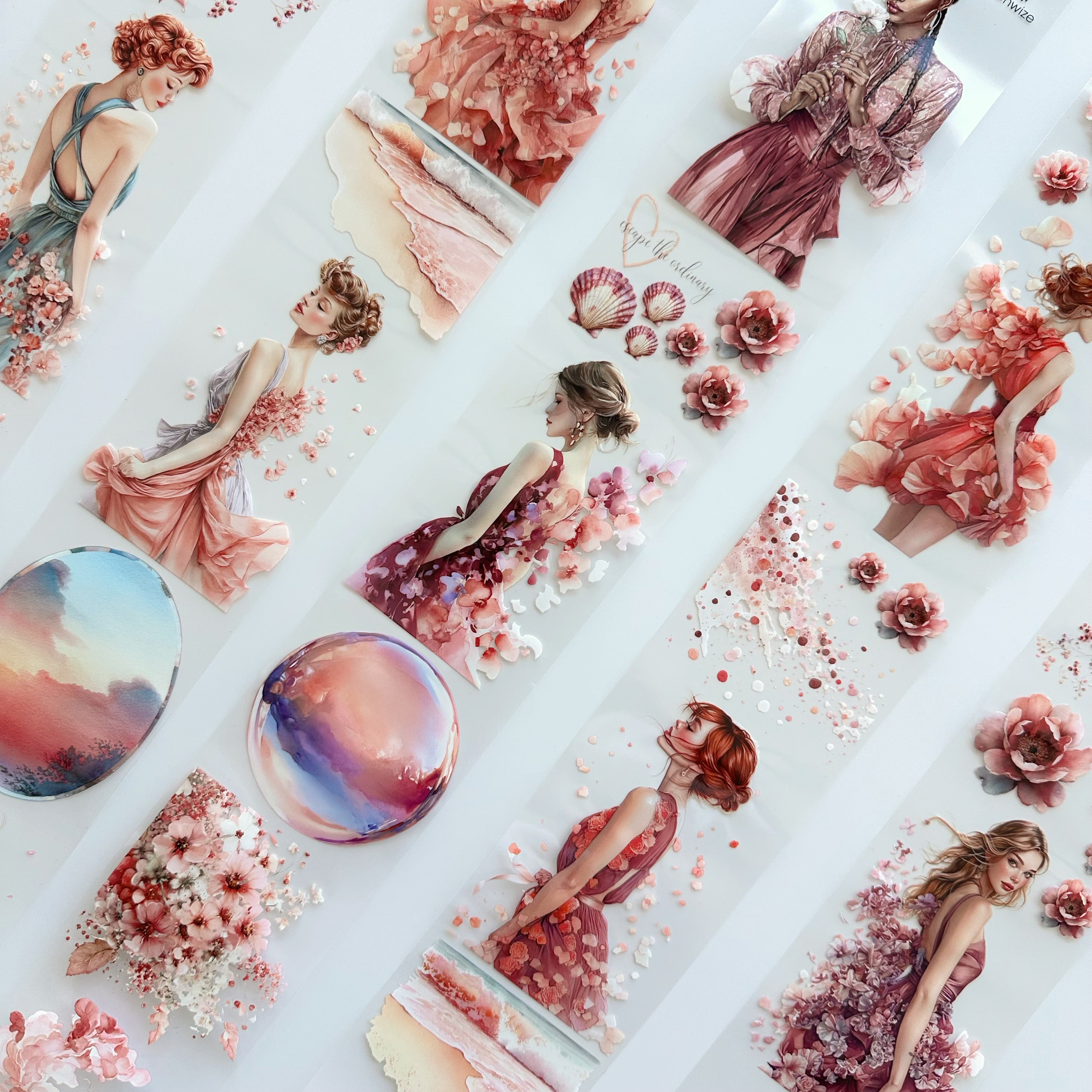 Petal Dreams | Romantic Floral Fashion PET Tape | 7cm x 5m