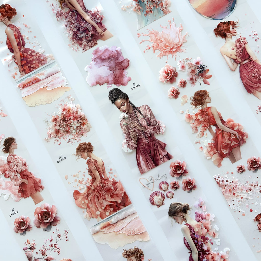 Petal Dreams | Romantic Floral Fashion PET Tape | 7cm x 5m
