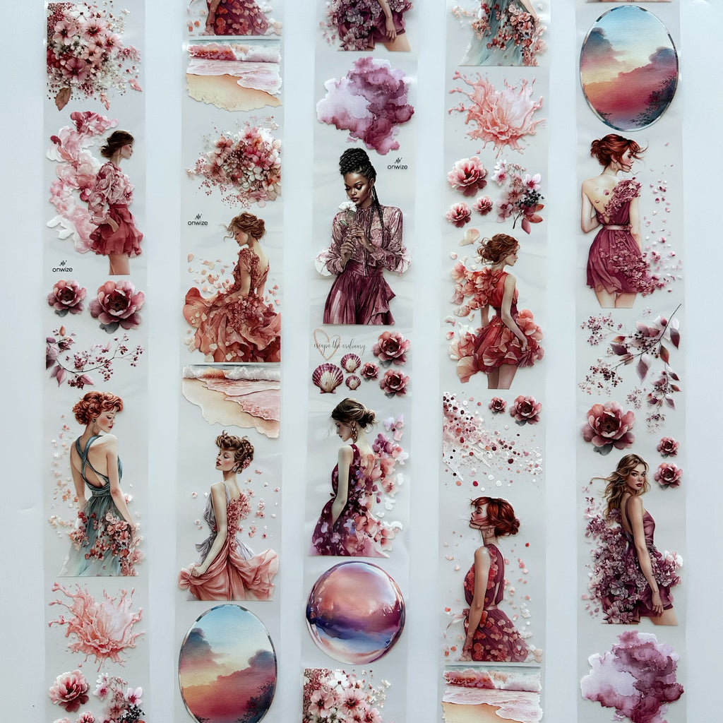 Petal Dreams | Romantic Floral Fashion PET Tape | 7cm x 5m