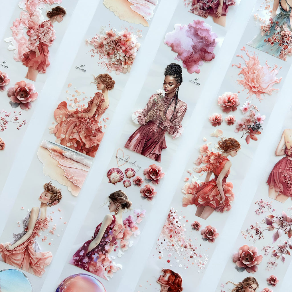 Petal Dreams | Romantic Floral Fashion PET Tape | 7cm x 5m