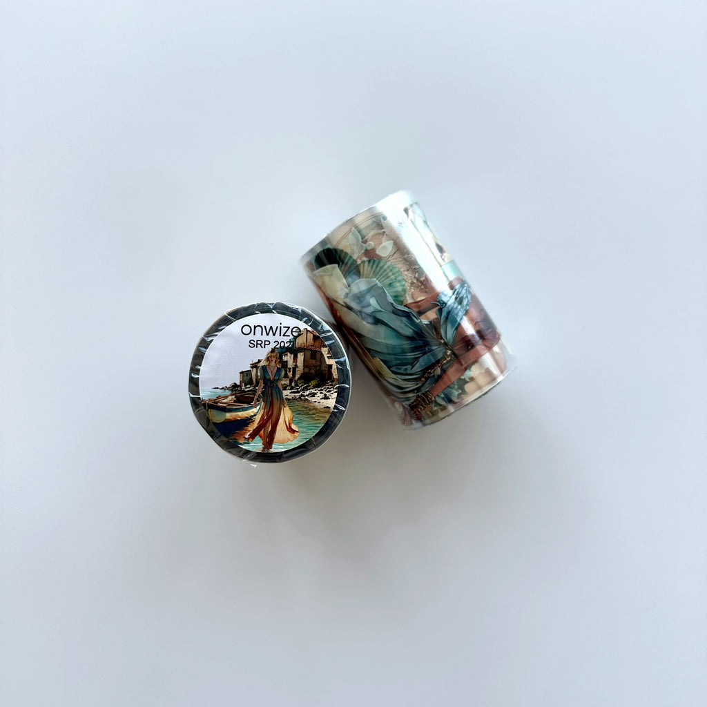 Azure Tide PET Tape | Ocean Breeze Fashion Scrapbook Tape | 7cm x 5m