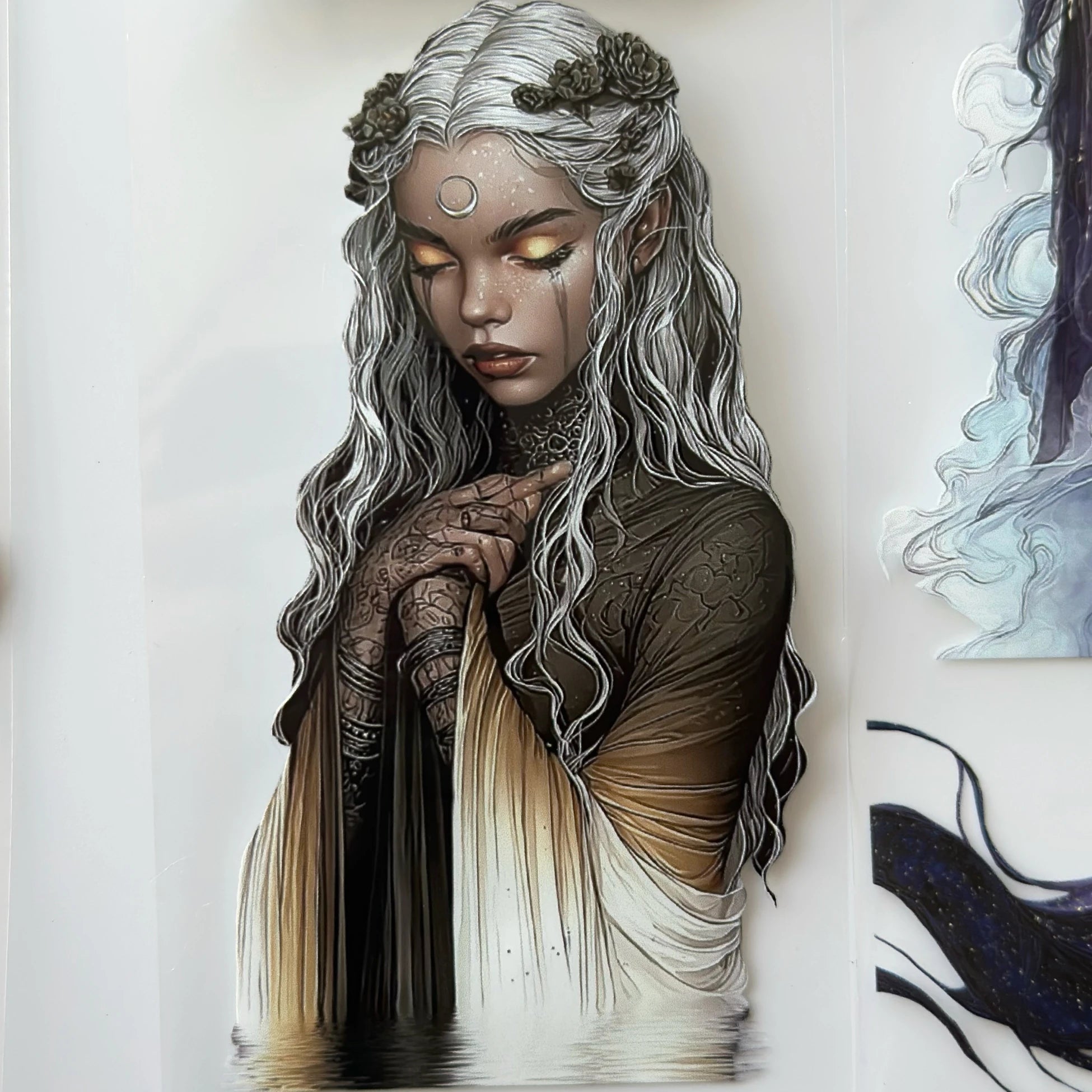 Moonlight Goddess Pet Tape – Mystic Fantasy Women, Golden Moon Aesthetic, Elegant Dark Art, Tax Included – SRP161