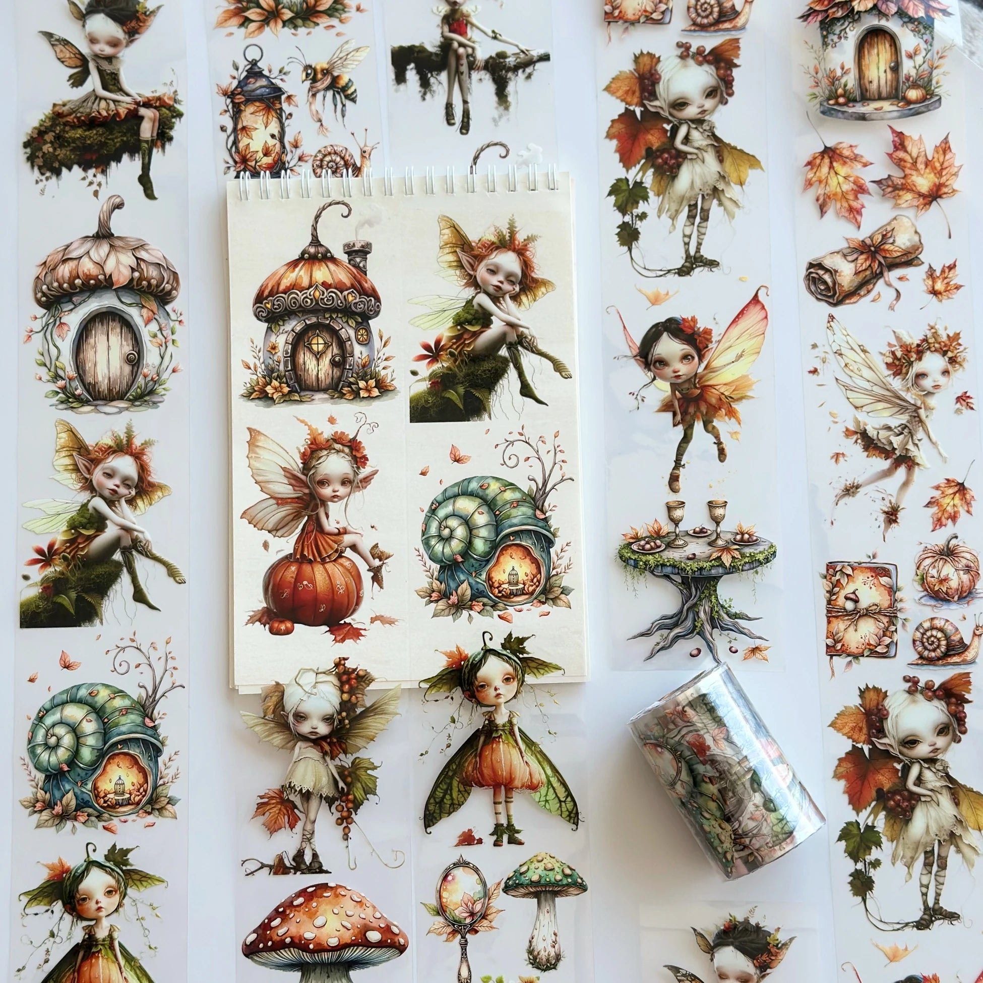 Fairy Dust Oil PET Tape – Autumn Forest Fairy Scrapbook Roll – Whimsical 7cm Sticker – SRP133