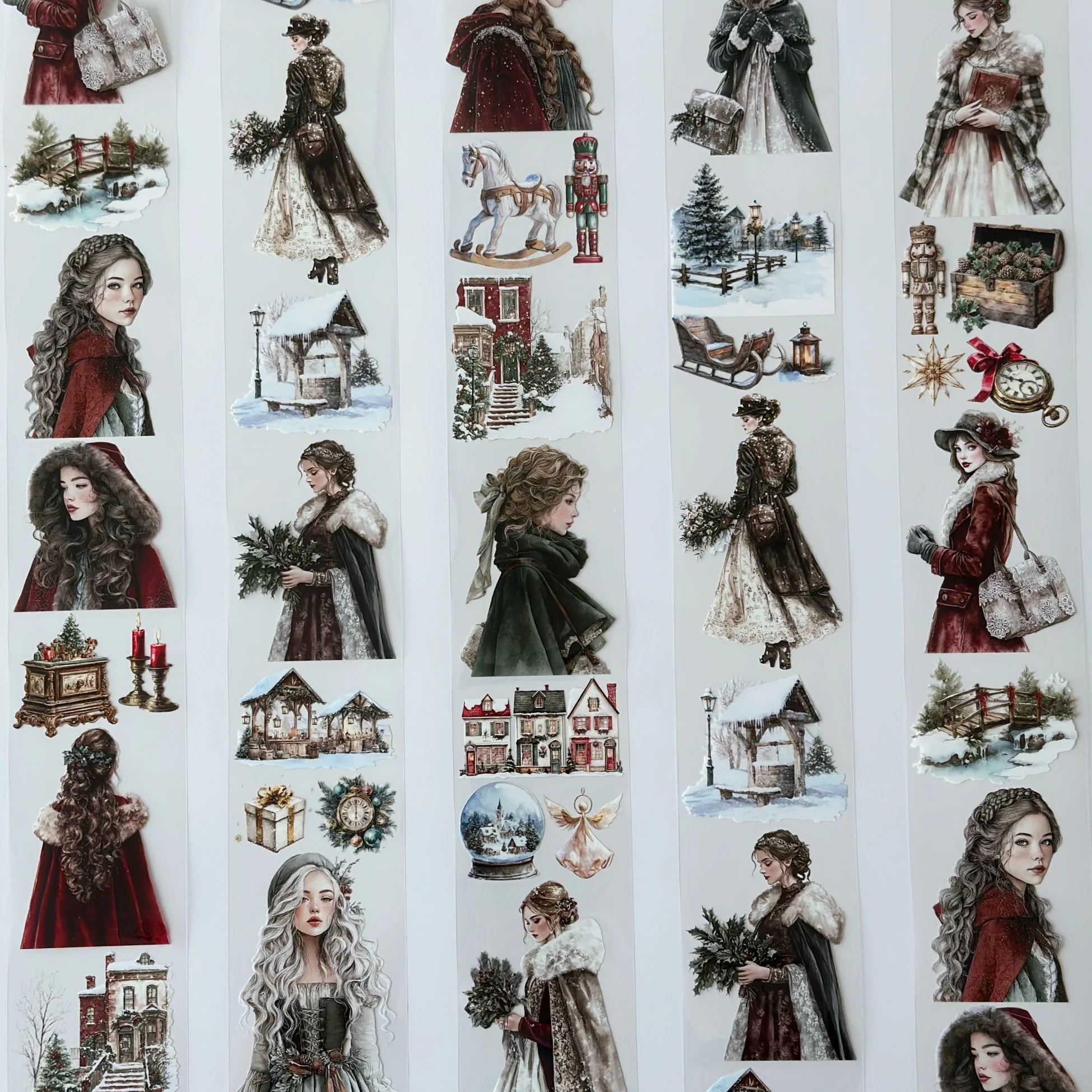 Victorian Christmas Pet Tape – Vintage Holiday Women, Snowy Winter Town, Classic Christmas Aesthetic, Tax Included – SRP165