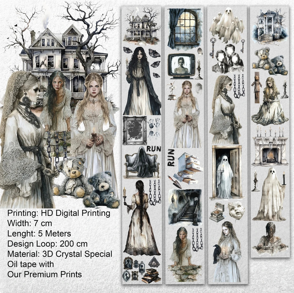 Voices in the Mansion PET Tape – Gothic Scrapbooking, Haunted Journaling, Spooky Crafts – Tax Included – SRP151