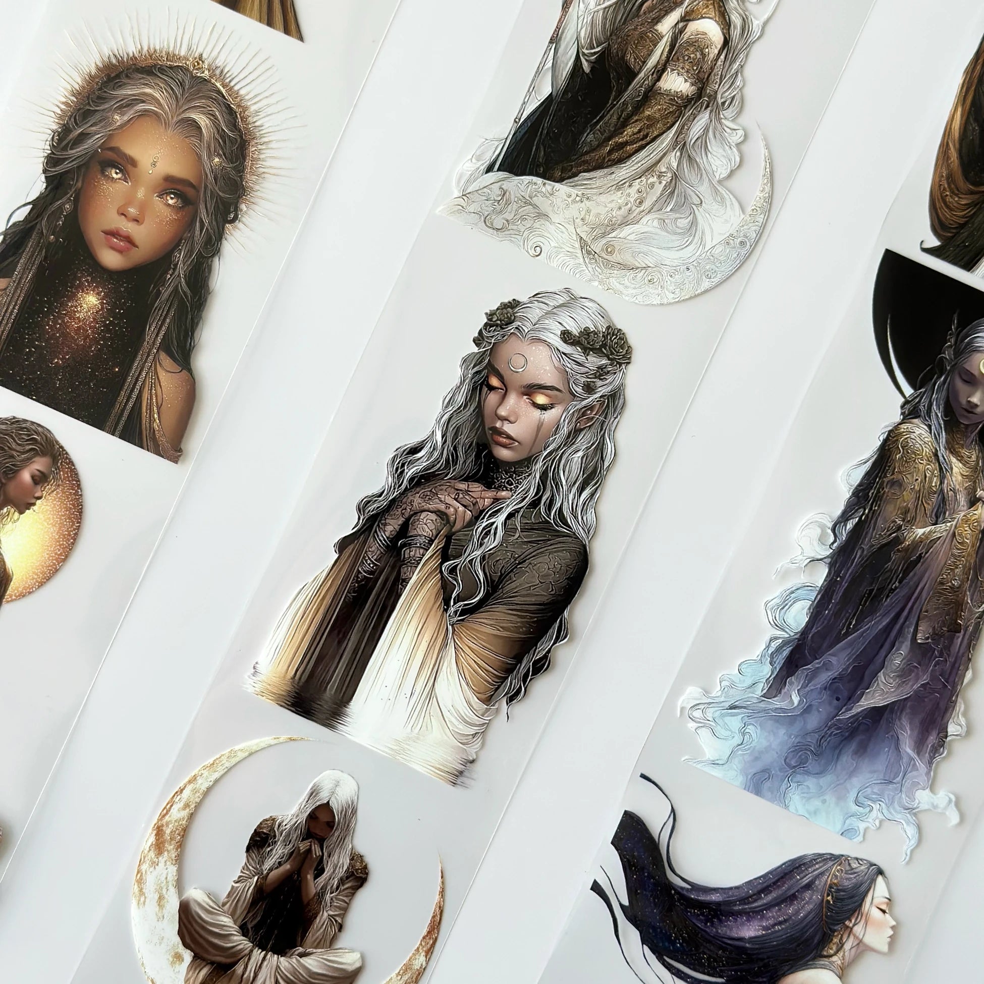 Moonlight Goddess Pet Tape – Mystic Fantasy Women, Golden Moon Aesthetic, Elegant Dark Art, Tax Included – SRP161