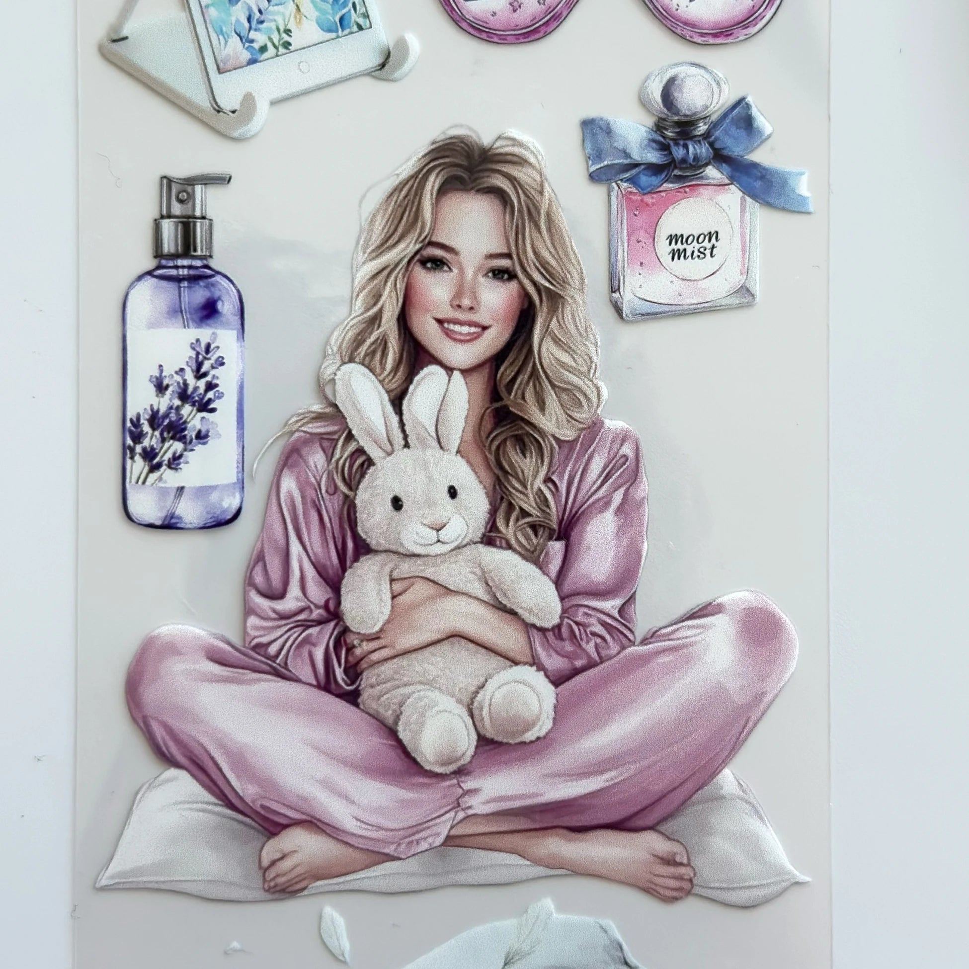 Pillow Fight Girls PET Oil Tape – Sleepover Aesthetic Scrapbook Roll – Cozy Night Vibes – SRP131