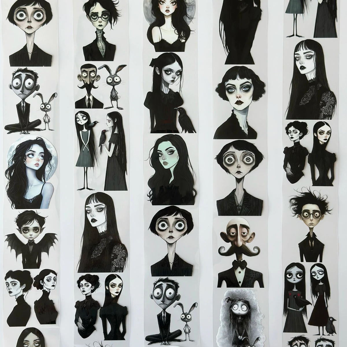 Gotik Aile Evcil Hayvanı Kaseti – Karanlık Estetik Karakterler, Tim Burton Tarzı Sanat, Ürkütücü Sevimli Cadılar Bayramı Kaseti, Vergi Dahil – SRP163