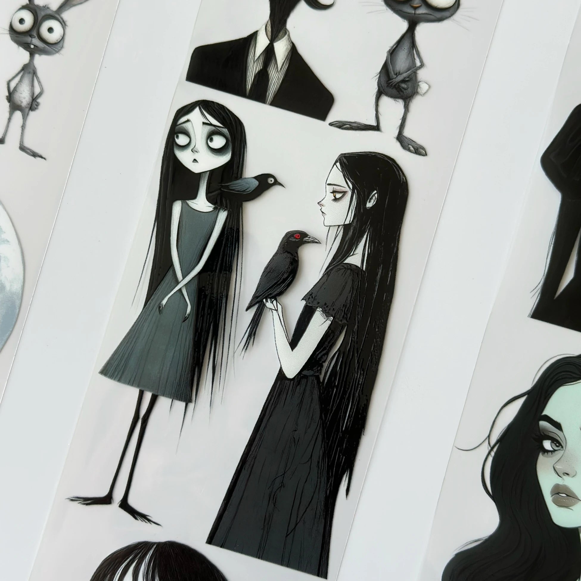 Gothic Family Pet Tape – Dark Aesthetic Characters, Tim Burton Style Art, Creepy Cute Halloween Tape, Tax Included – SRP163