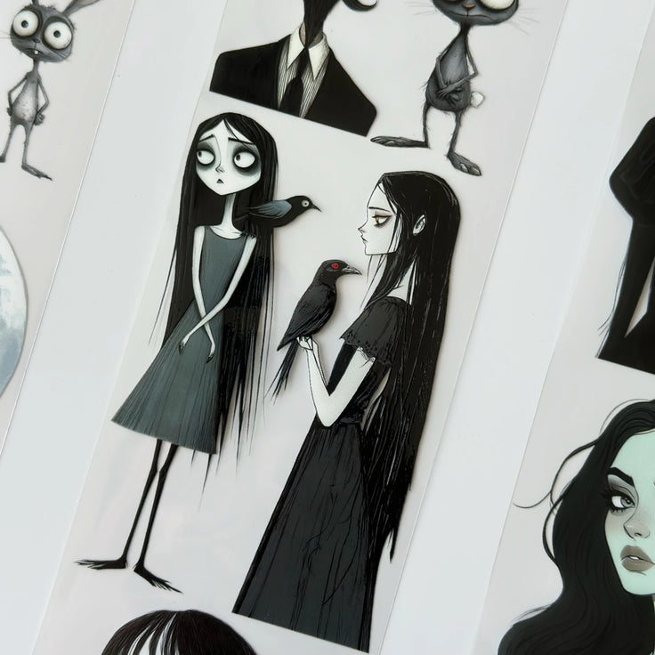 Gotik Aile Evcil Hayvanı Kaseti – Karanlık Estetik Karakterler, Tim Burton Tarzı Sanat, Ürkütücü Sevimli Cadılar Bayramı Kaseti, Vergi Dahil – SRP163