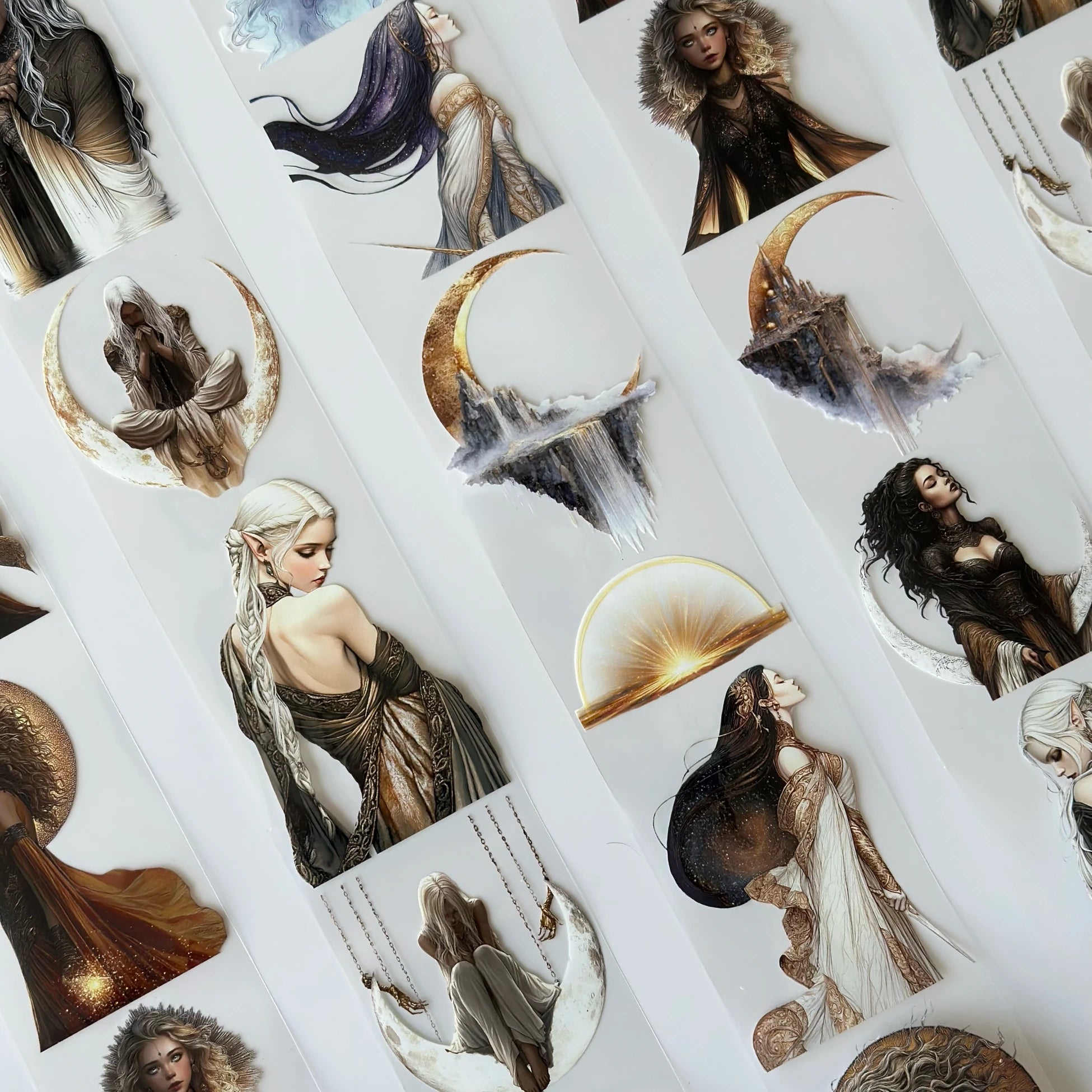 Moonlight Goddess Pet Tape – Mystic Fantasy Women, Golden Moon Aesthetic, Elegant Dark Art, Tax Included – SRP161