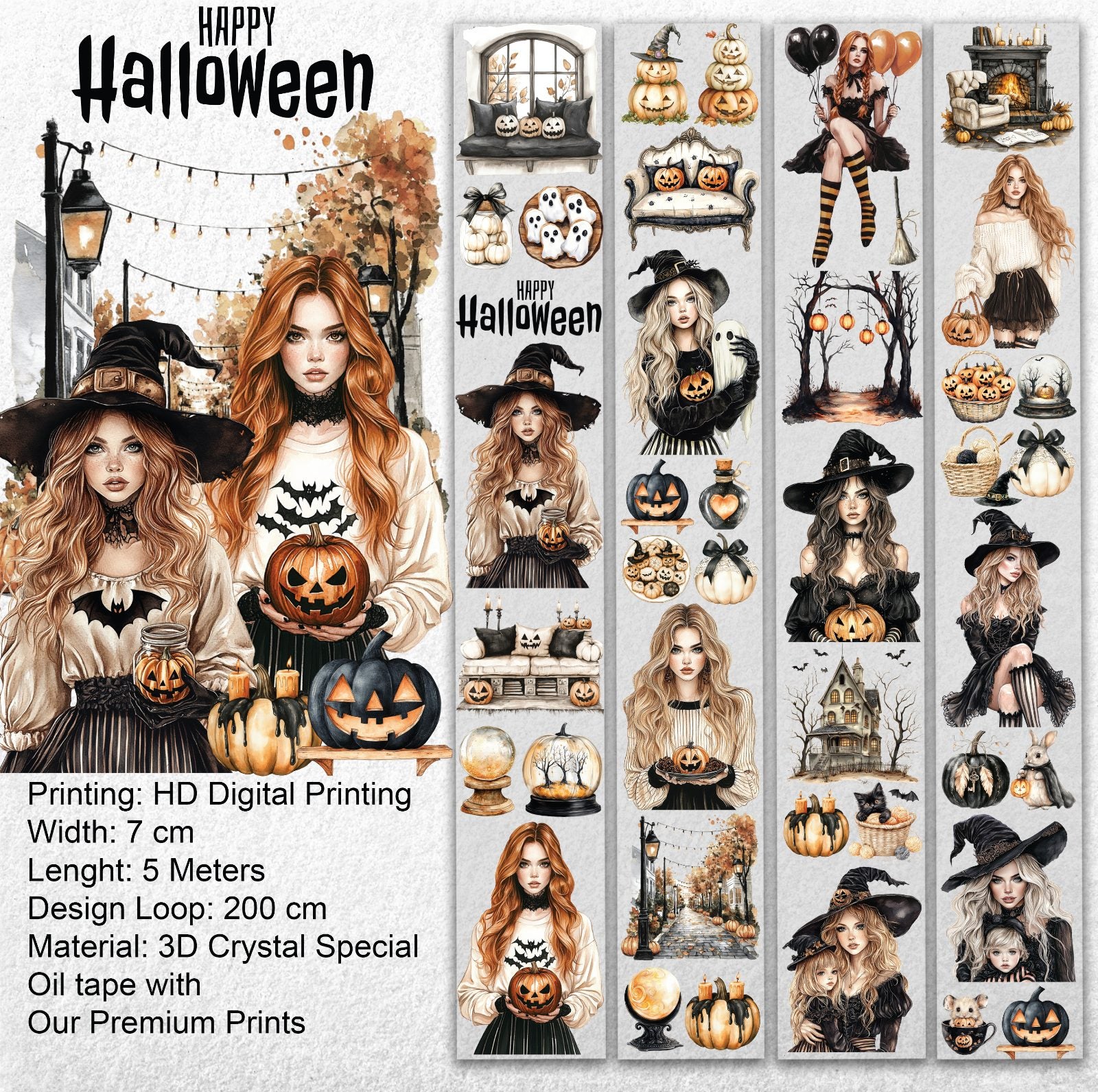 Pumpkin Mist PET Tape – Halloween Scrapbooking, Journaling, Spooky Craft Supplies – Tax Included – SRP152