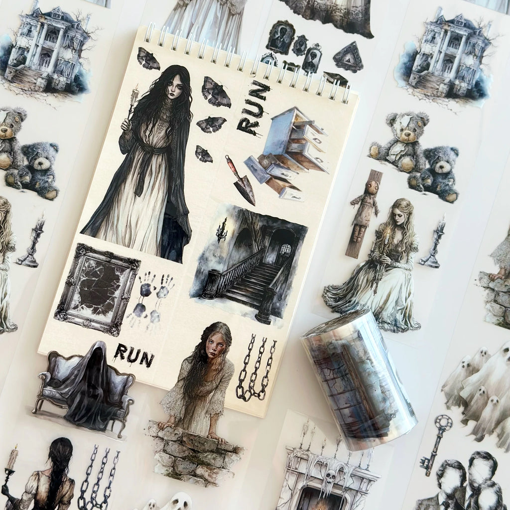Voices in the Mansion PET Tape – Gothic Scrapbooking, Haunted Journaling, Spooky Crafts – Tax Included – SRP151