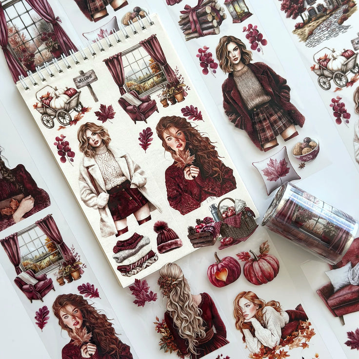 Sonbahar Fısıltıları PET Bant – Scrapbooking, Günlük Tutma, Kolaj El Sanatları Malzemeleri – KDV Dahil – SRP142