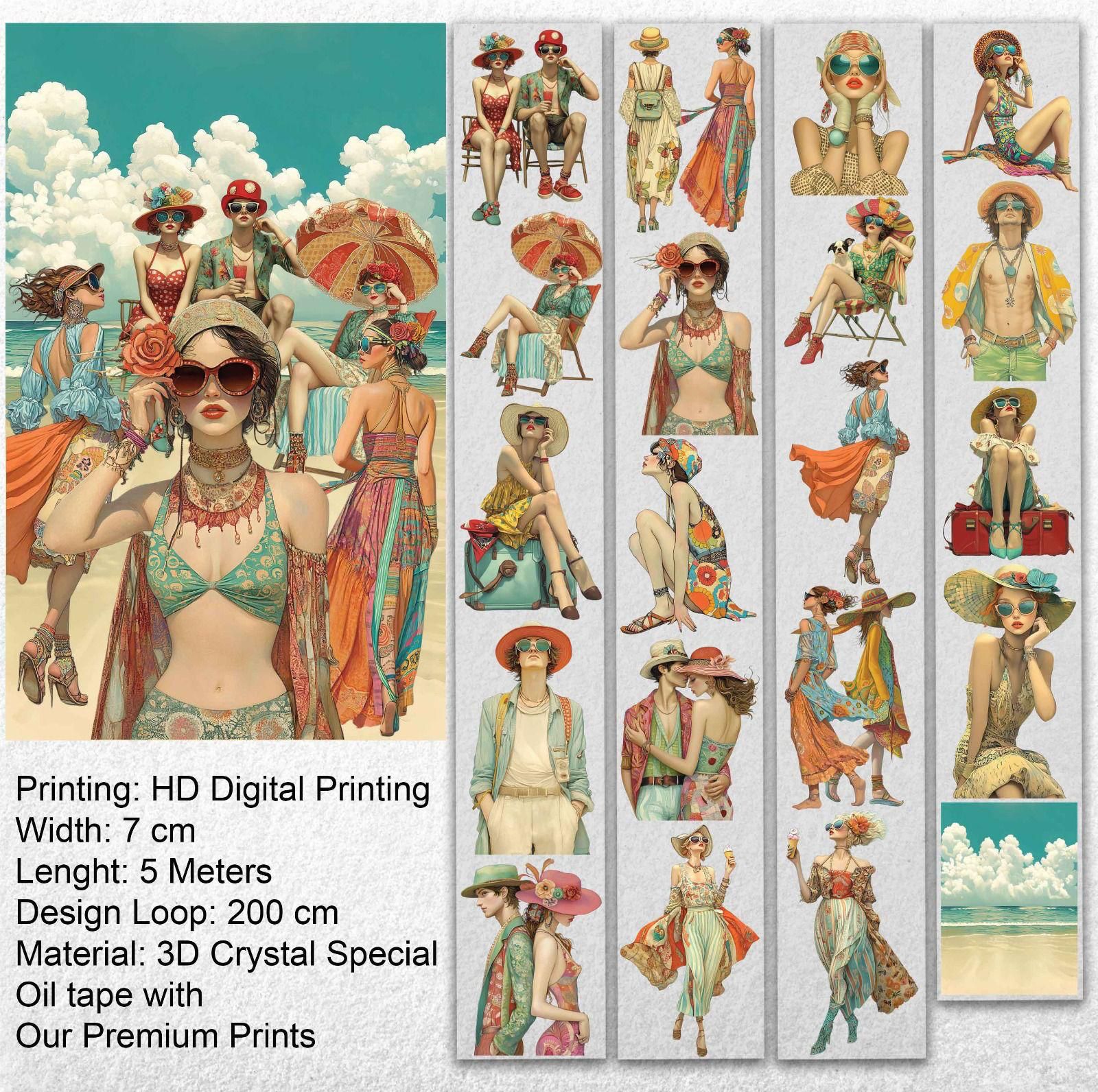 Retro Summer -3D Crystal Special Oil tape