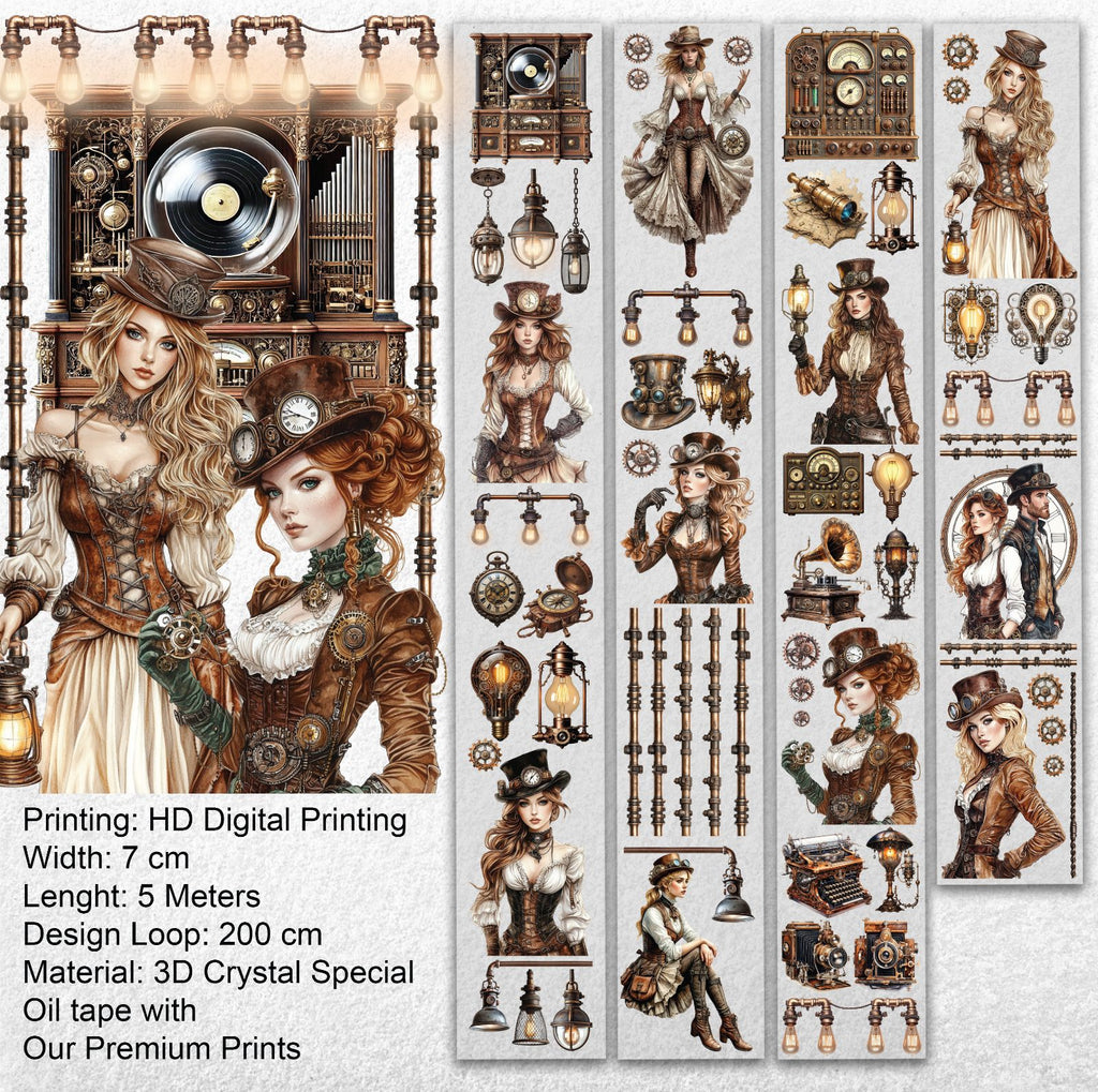 The Secret of Lights PET Tape – Steampunk Scrapbooking, Journaling, Vintage Craft – Tax Included – SRP155