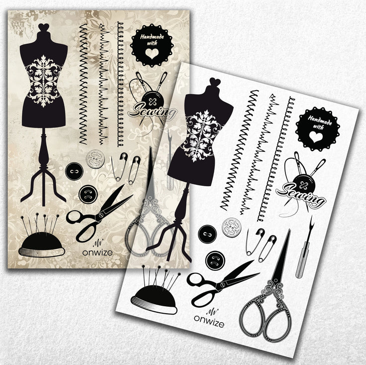 Scrapbooking 'SewingHouse' Şeffaf Damga 80x110mm (5.5'' x 7'')
