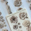 Tone of Silence Oil PET Tape – Neutral Floral Woman Sticker Roll – 6cm Minimal Aesthetic – SRP137