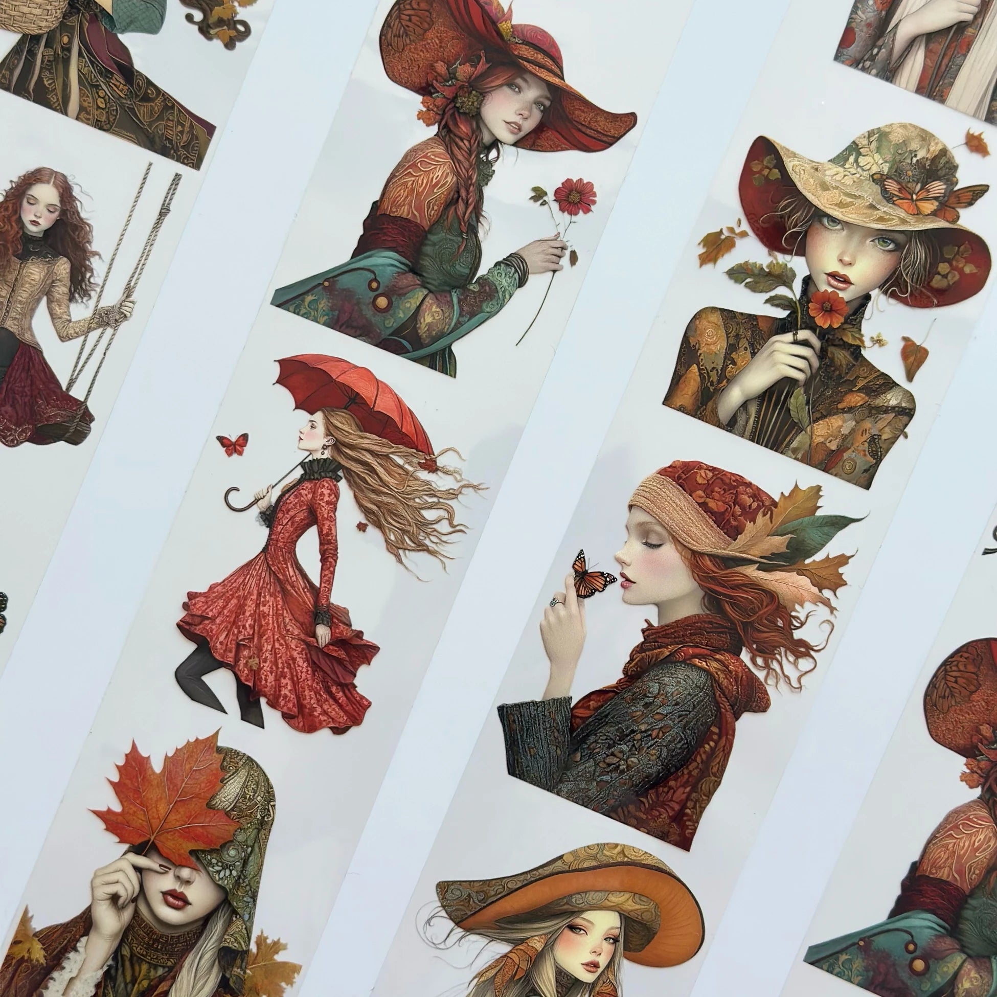 An Autumn Story Oil PET Tape – Fall Girl Scrapbook Sticker Roll – 7cm Journal Deco – SRP132