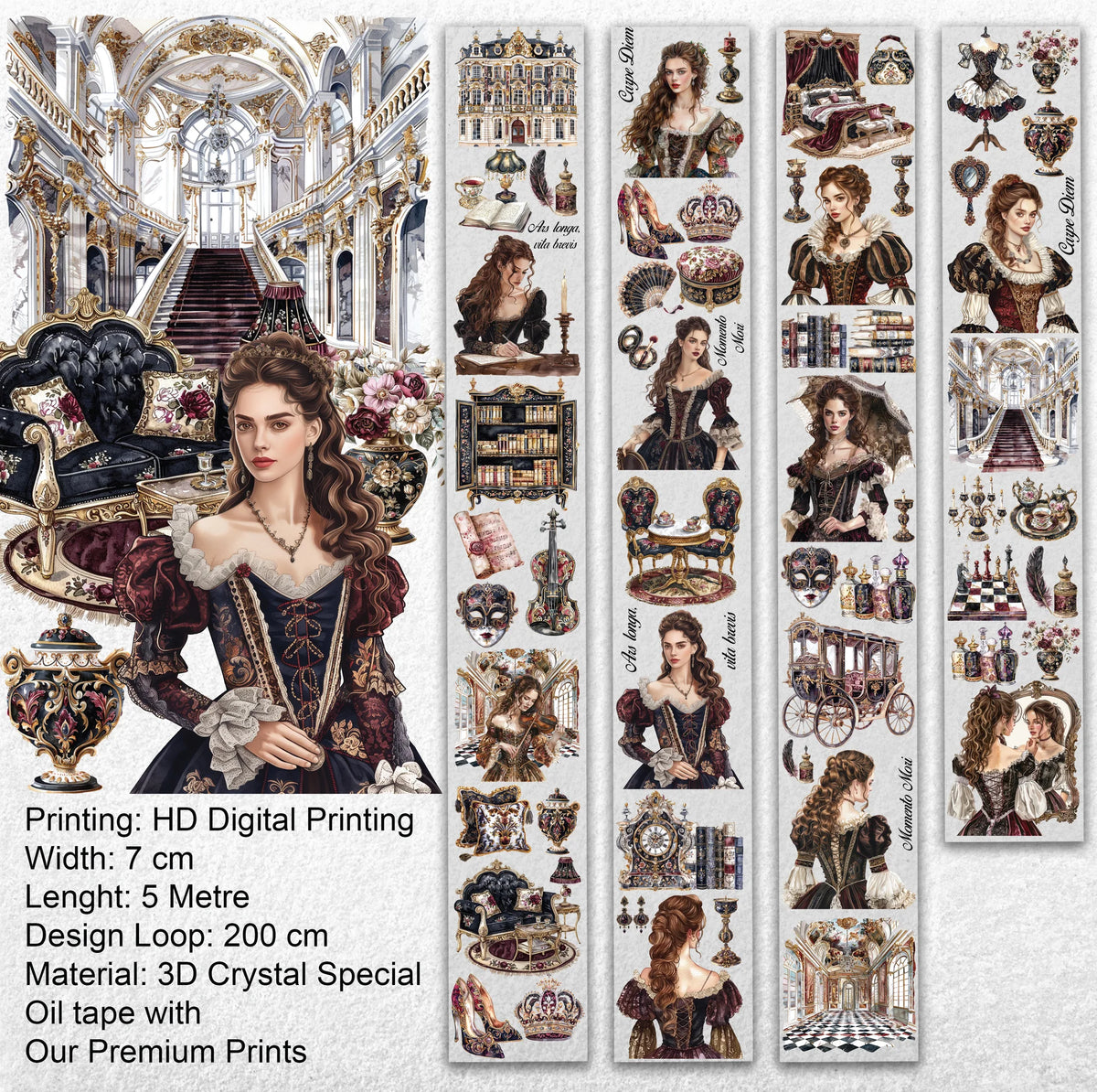 Baroque Elegance -3D Crystal Special Oil tape