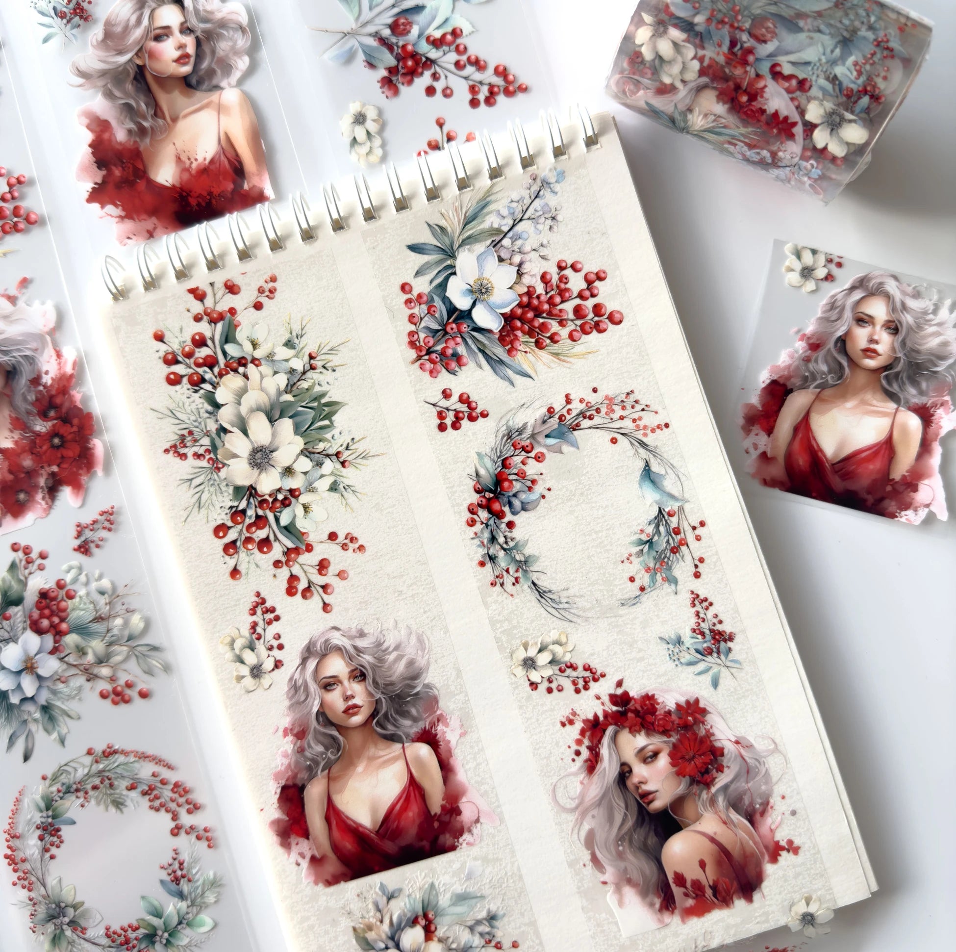 Frozen Red Beauty - 3D Crystal Oil Tape