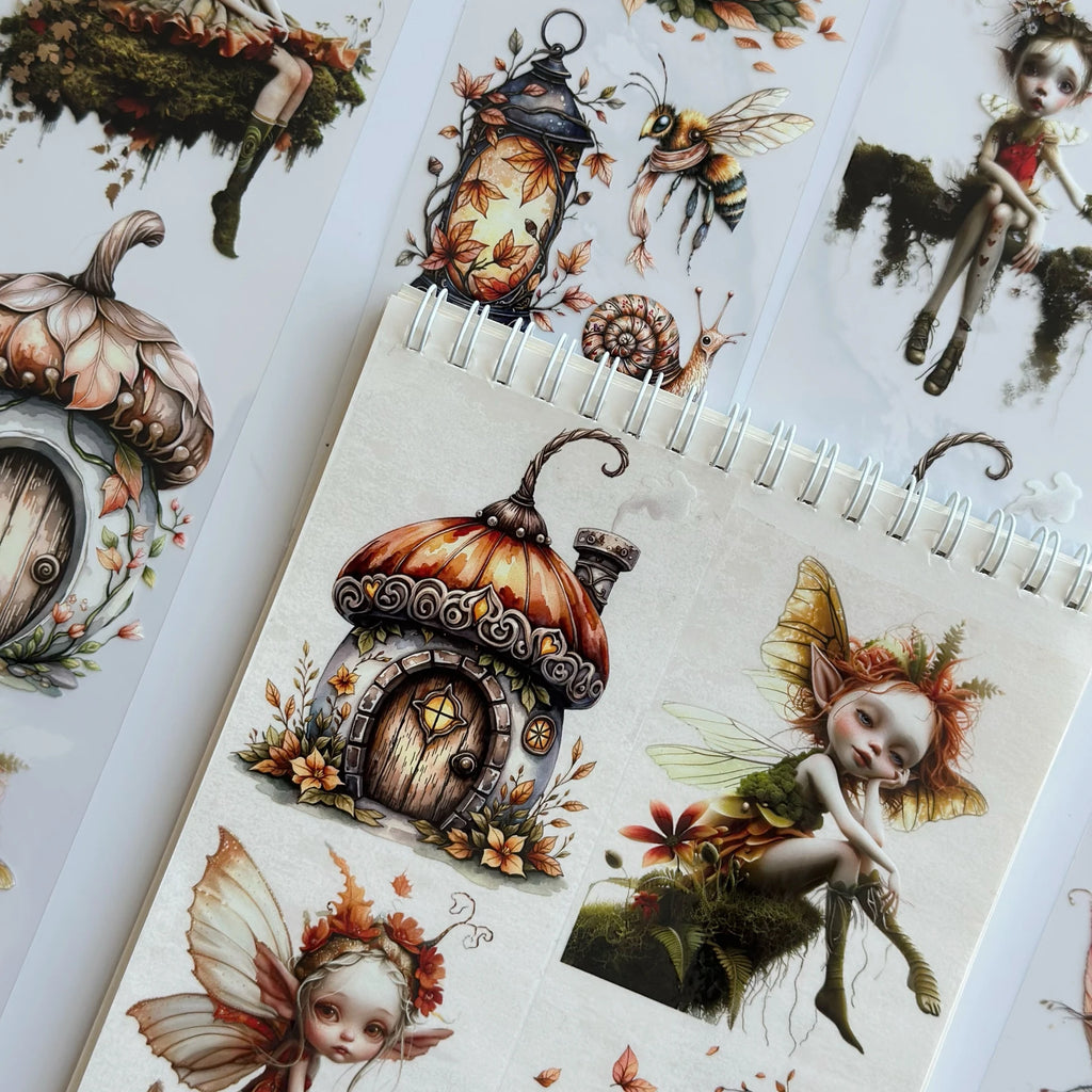 Fairy Dust Oil PET Tape – Autumn Forest Fairy Scrapbook Roll – Whimsical 7cm Sticker – SRP133