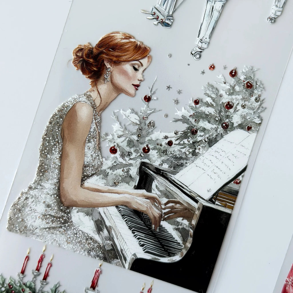 Christmas Harmony Pet Tape – Elegant Holiday Girls, Cozy Piano Scene, Red & Green Christmas Aesthetic, Tax Included – SRP162