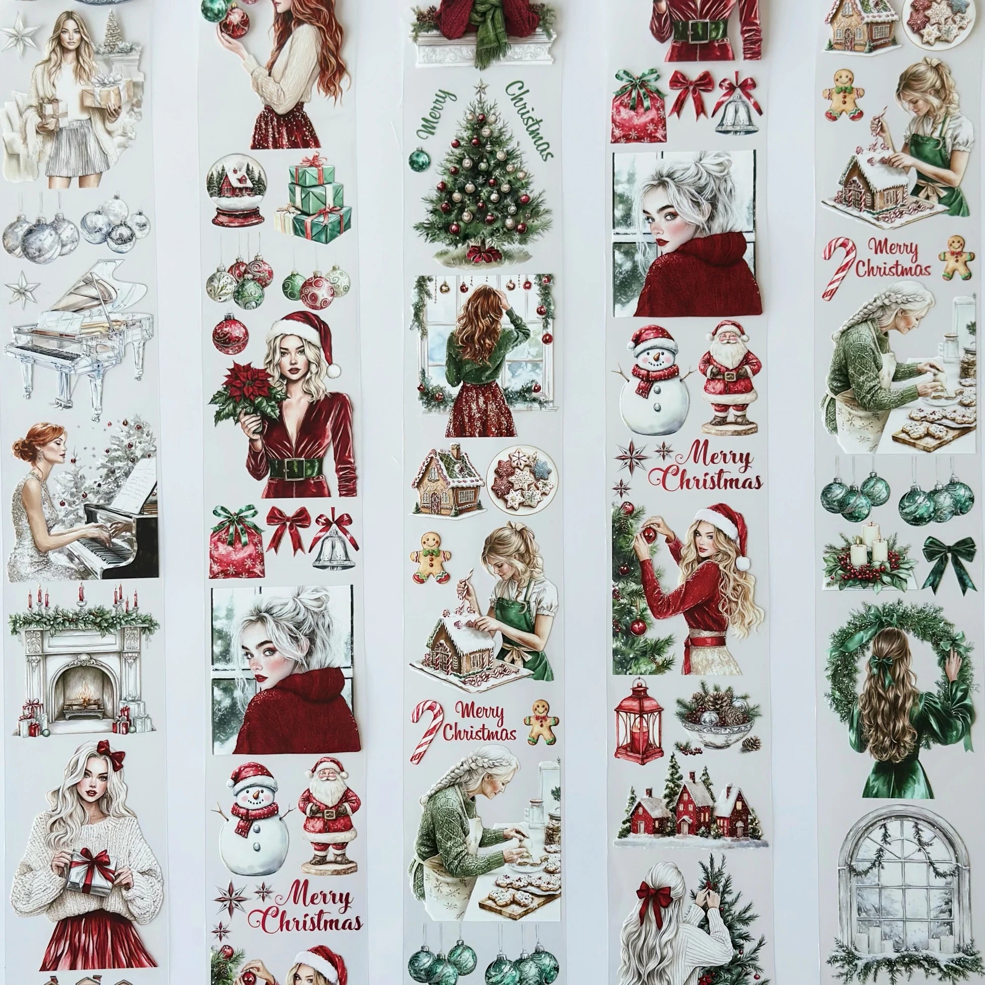 Christmas Harmony Pet Tape – Elegant Holiday Girls, Cozy Piano Scene, Red & Green Christmas Aesthetic, Tax Included – SRP162