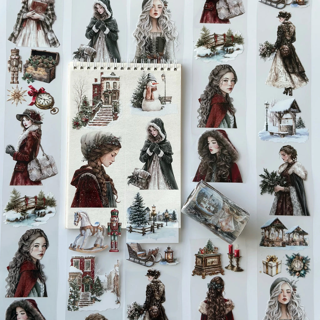 Victorian Christmas Pet Tape – Vintage Holiday Women, Snowy Winter Town, Classic Christmas Aesthetic, Tax Included – SRP165