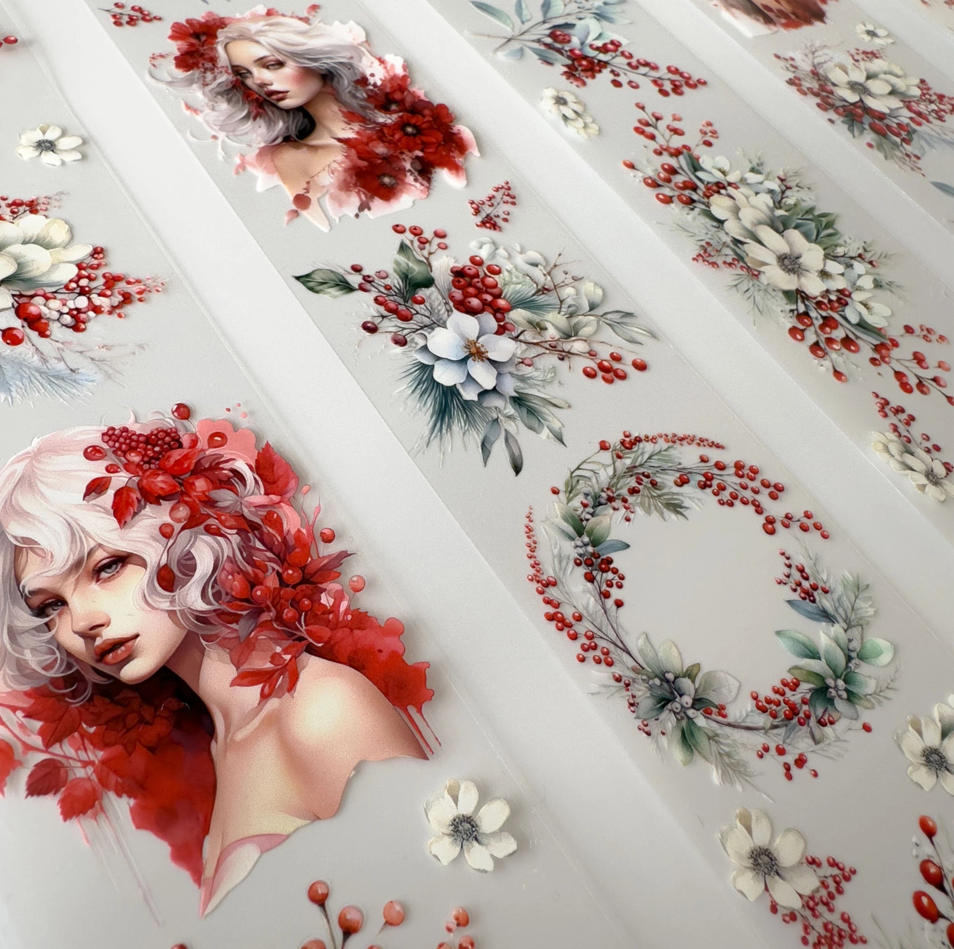 Frozen Red Beauty - 3D Crystal Oil Tape