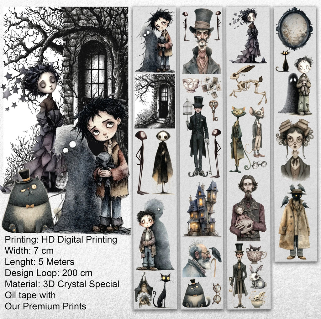 Who is Behind Me? PET Tape – Gothic Scrapbooking, Journaling, Spooky Craft Supplies – Tax Included – SRP149