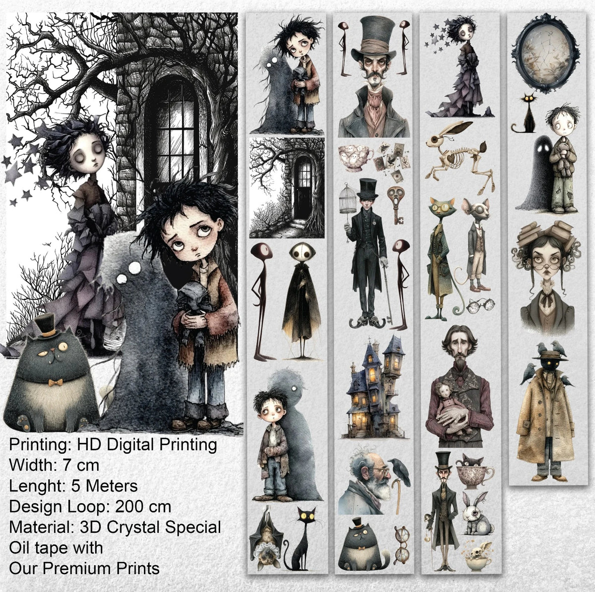 Arkamda Kim Var? PET Bant – Gotik Scrapbooking, Günlük Tutma, Korkutucu El Sanatları Malzemeleri – Vergi Dahil – SRP149