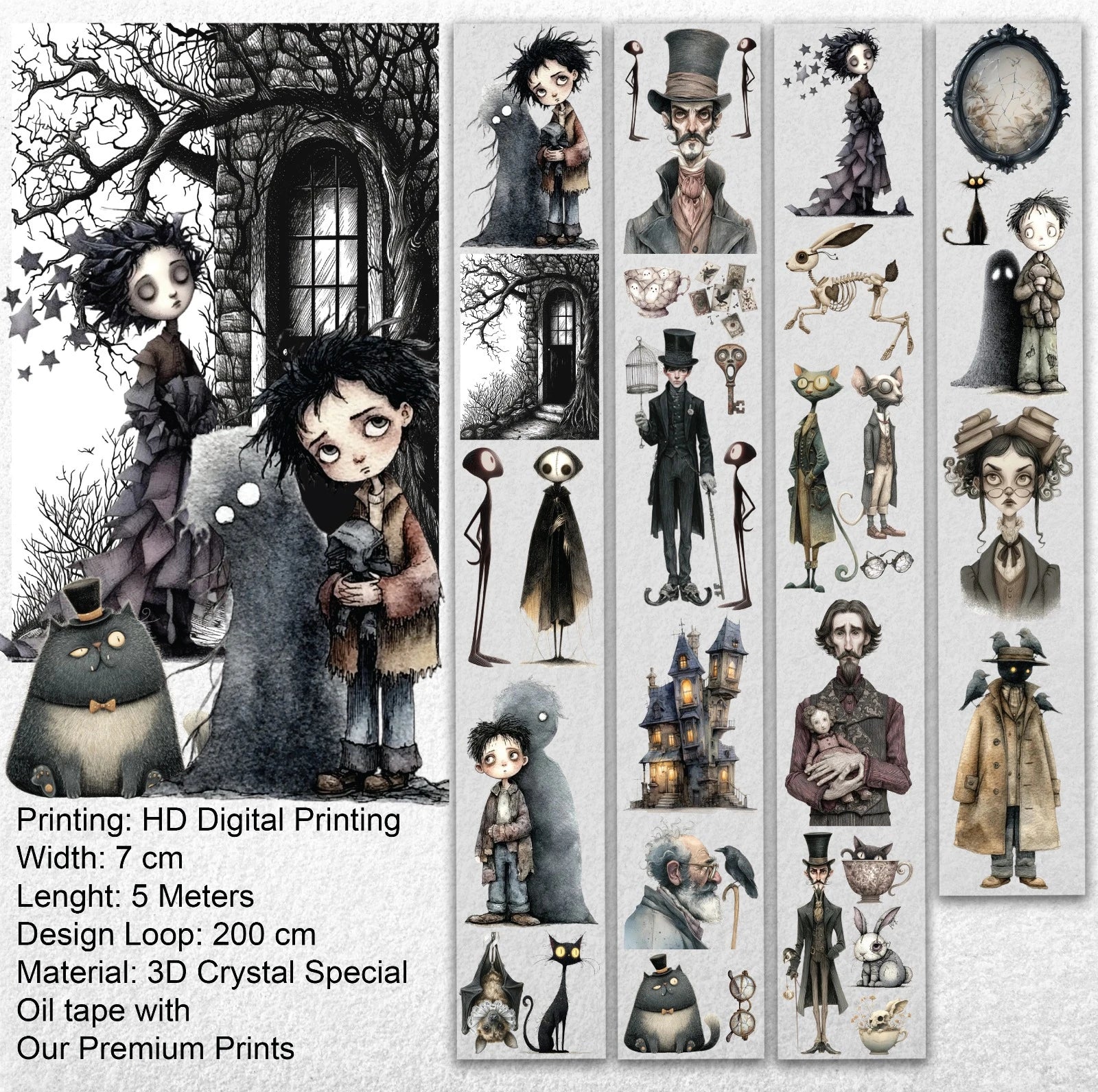 Who is Behind Me? PET Tape – Gothic Scrapbooking, Journaling, Spooky Craft Supplies – Tax Included – SRP149