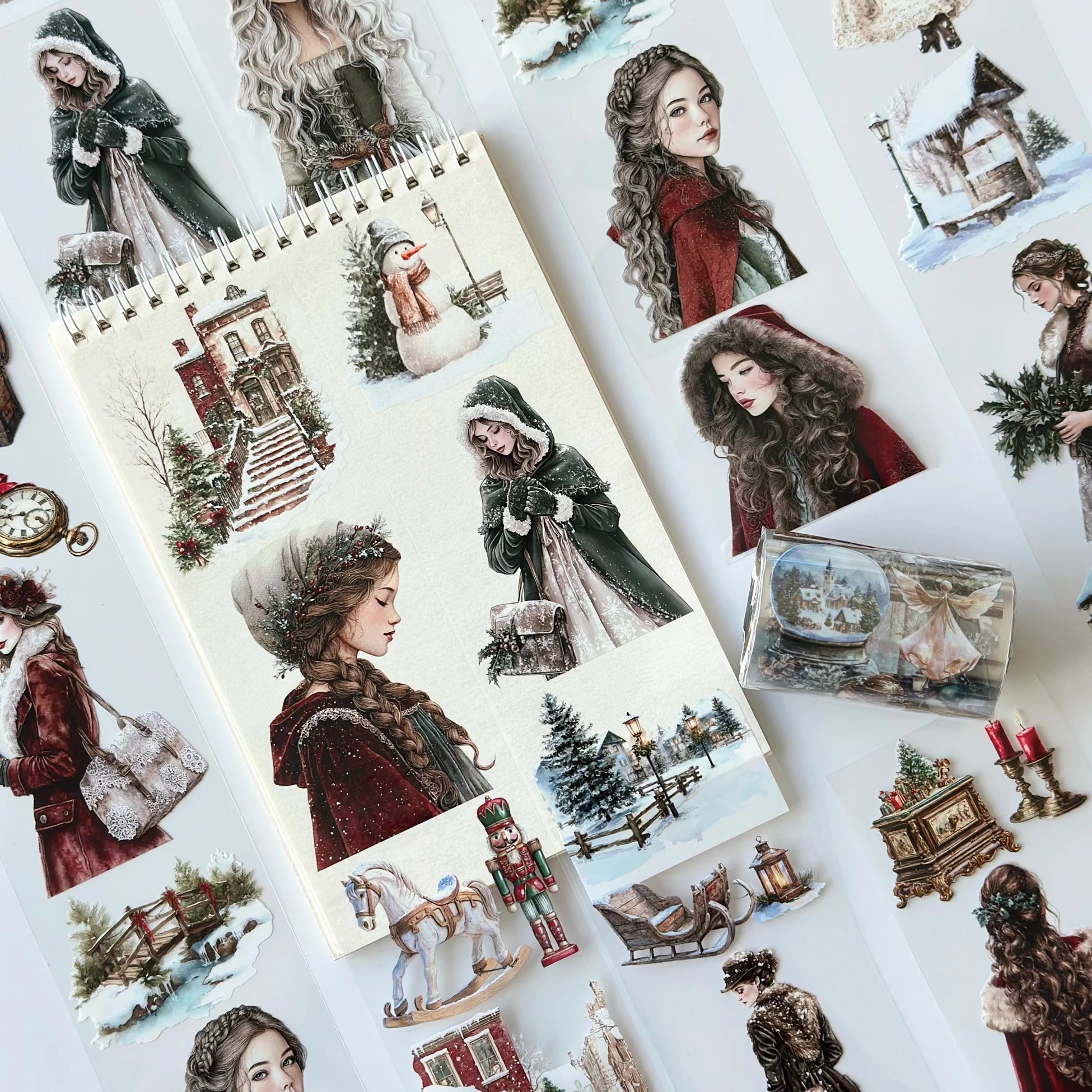 Victorian Christmas Pet Tape – Vintage Holiday Women, Snowy Winter Town, Classic Christmas Aesthetic, Tax Included – SRP165