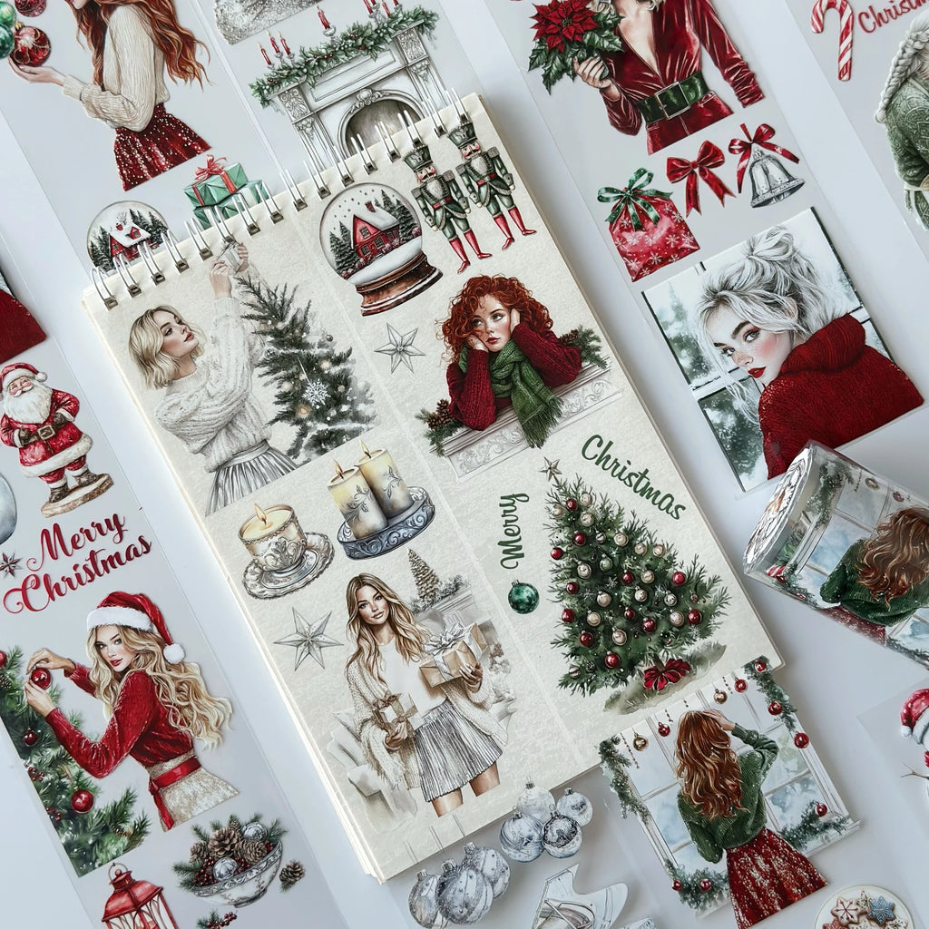 Christmas Harmony Pet Tape – Elegant Holiday Girls, Cozy Piano Scene, Red & Green Christmas Aesthetic, Tax Included – SRP162