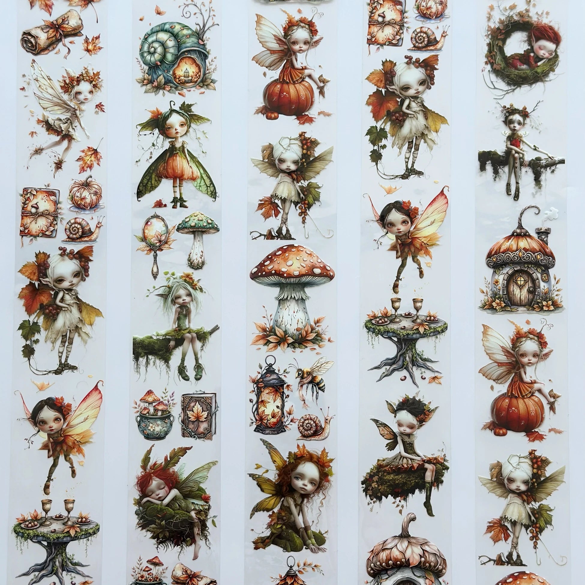 Fairy Dust Oil PET Tape – Autumn Forest Fairy Scrapbook Roll – Whimsical 7cm Sticker – SRP133