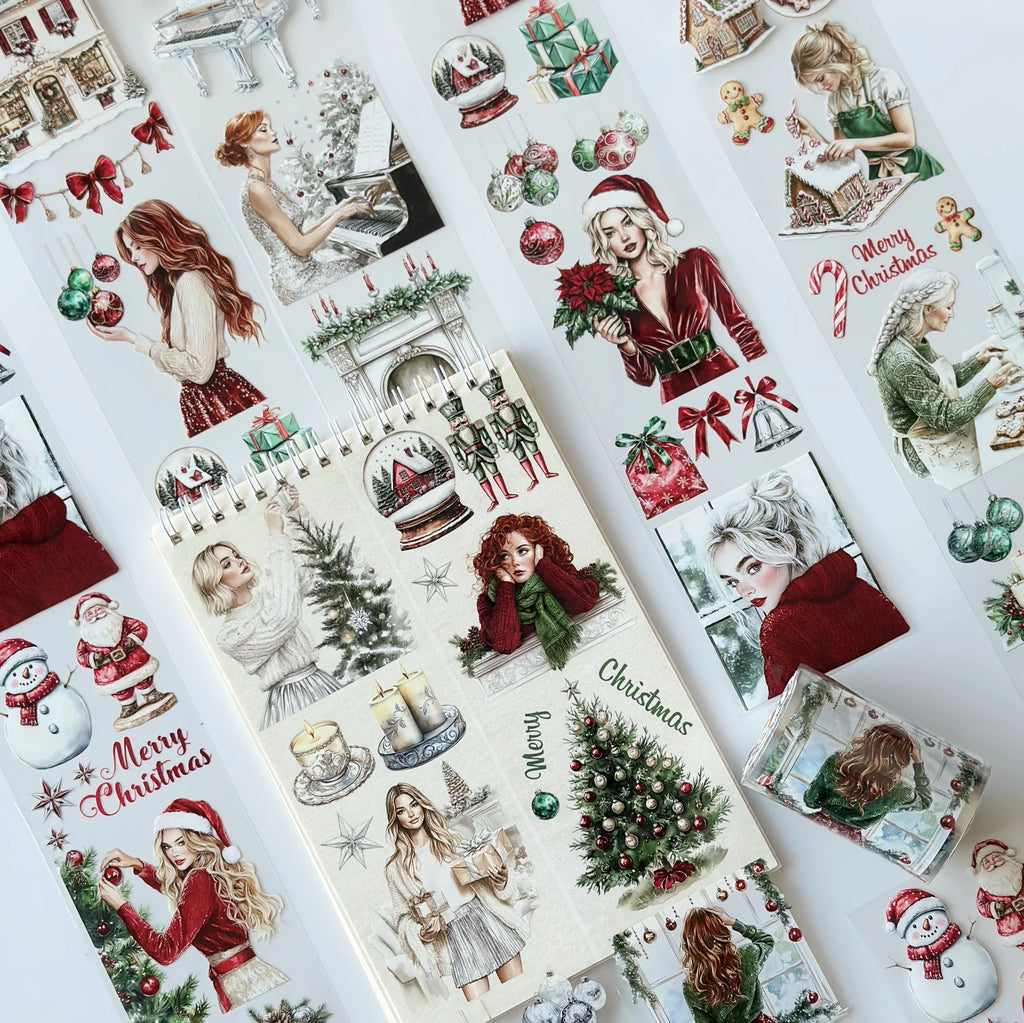 Christmas Harmony Pet Tape – Elegant Holiday Girls, Cozy Piano Scene, Red & Green Christmas Aesthetic, Tax Included – SRP162